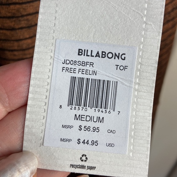 Billabong size M brown and black striped bell sleeve dress new with tag - Picture 8 of 12